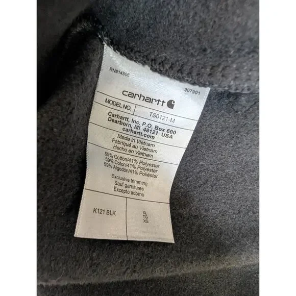 Carhartt Hoodie Men XL Black Loose Fit Midweight Long Sleeve Pullover TS0121 NWT